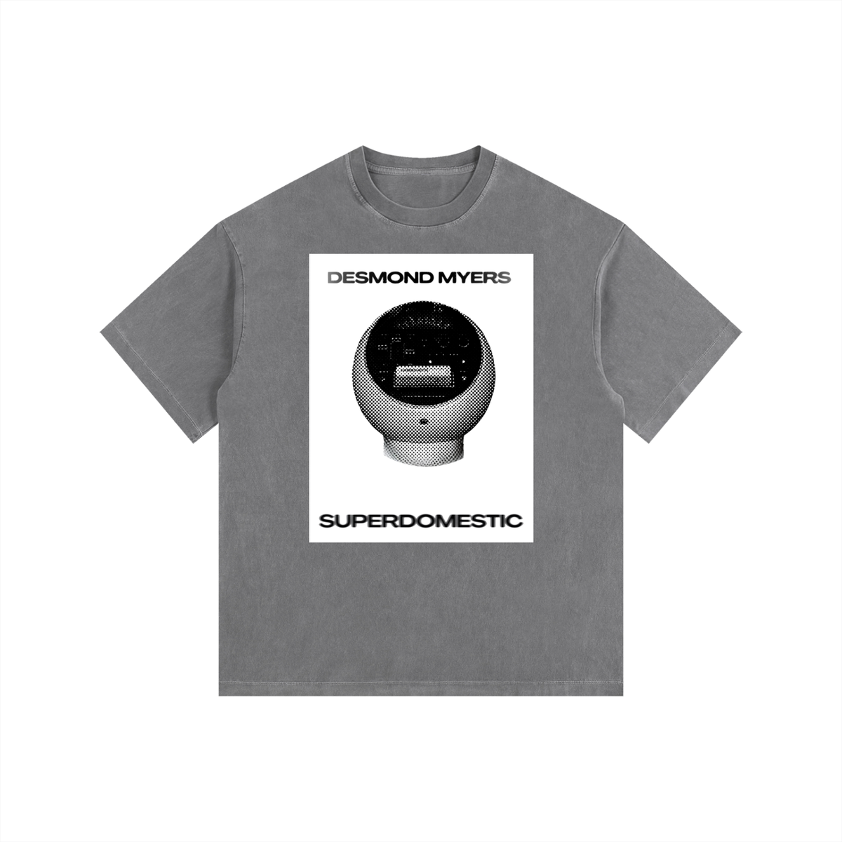 "Superdomestic" 8 track shirt Vintage Washed Oversized Cotton T-Shirt