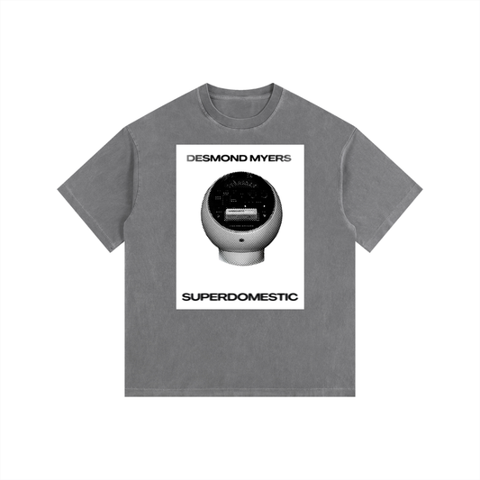 "Superdomestic" 8 track shirt Vintage Washed Oversized Cotton T-Shirt