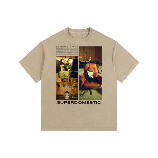 "Superdomestic" Vintage Washed Oversized Cotton T-Shirt